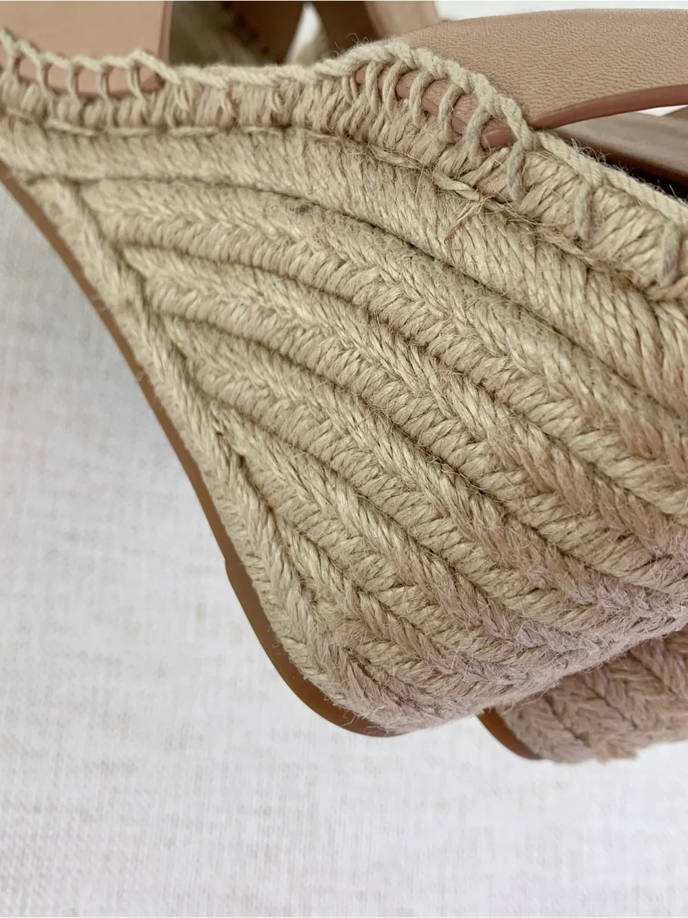 Tory Burch women's leather Espadrille Wedge Sandals blush tan size 9